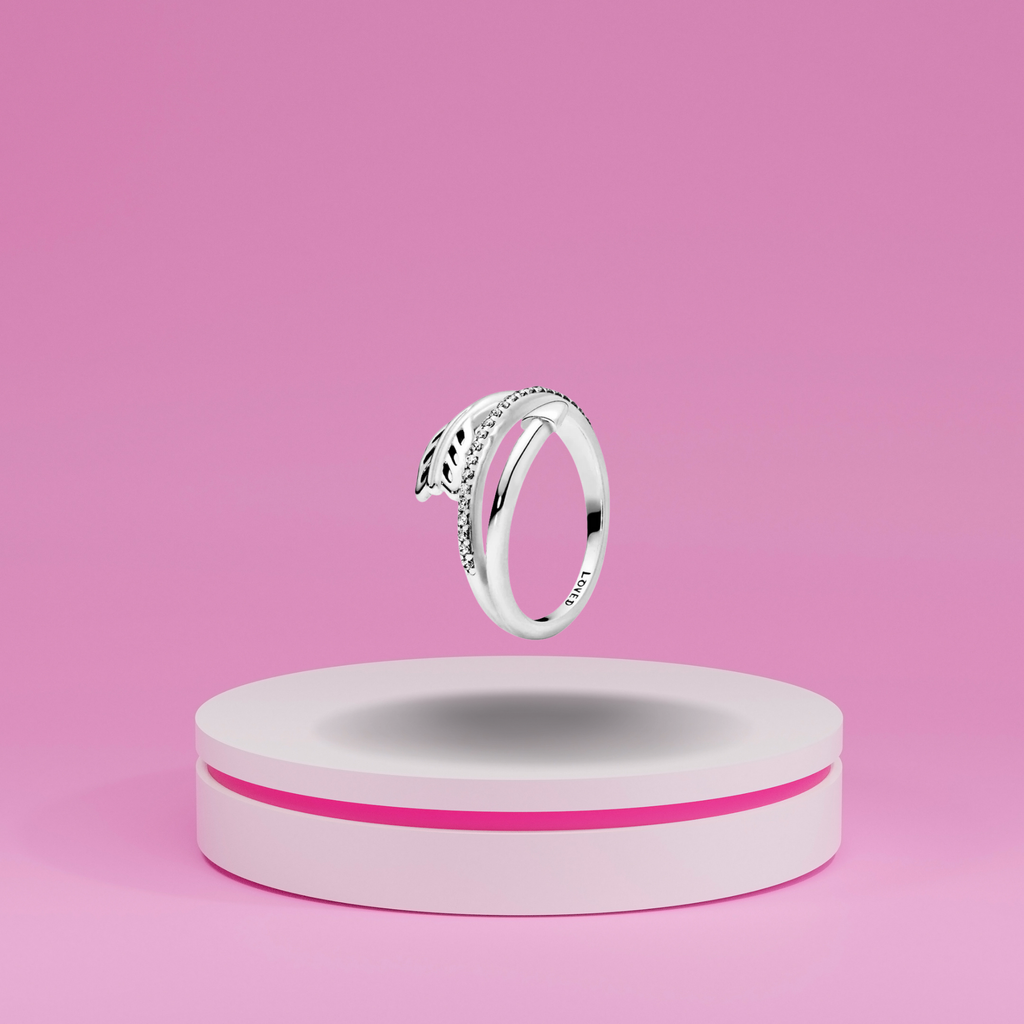 Anillo Abierto Hoja Brillante en Plata de Ley 925 - Vijuvera