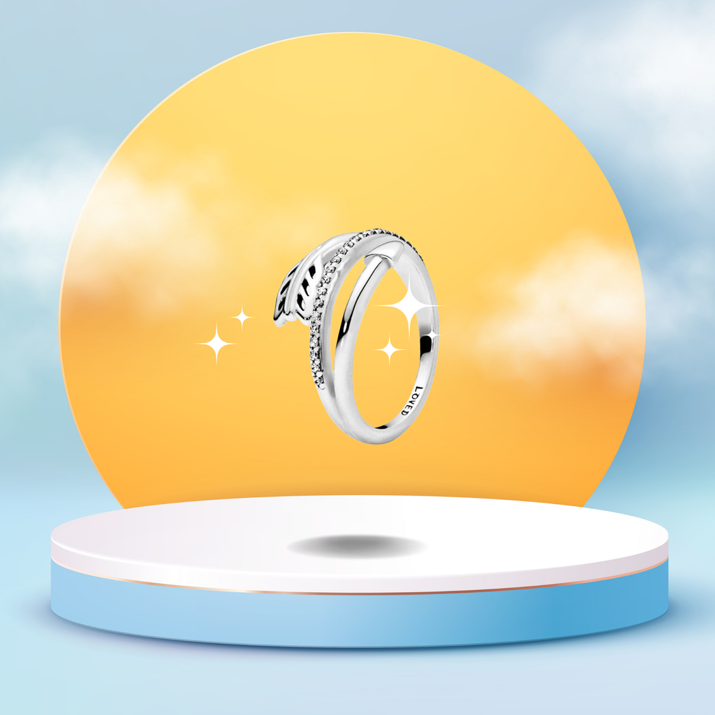 Anillo Abierto Hoja Brillante en Plata de Ley 925 - Vijuvera
