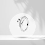 Anillo Abierto Hoja Brillante en Plata de Ley 925 - Vijuvera