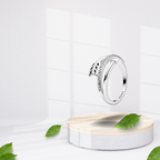 Anillo Abierto Hoja Brillante en Plata de Ley 925 - Vijuvera