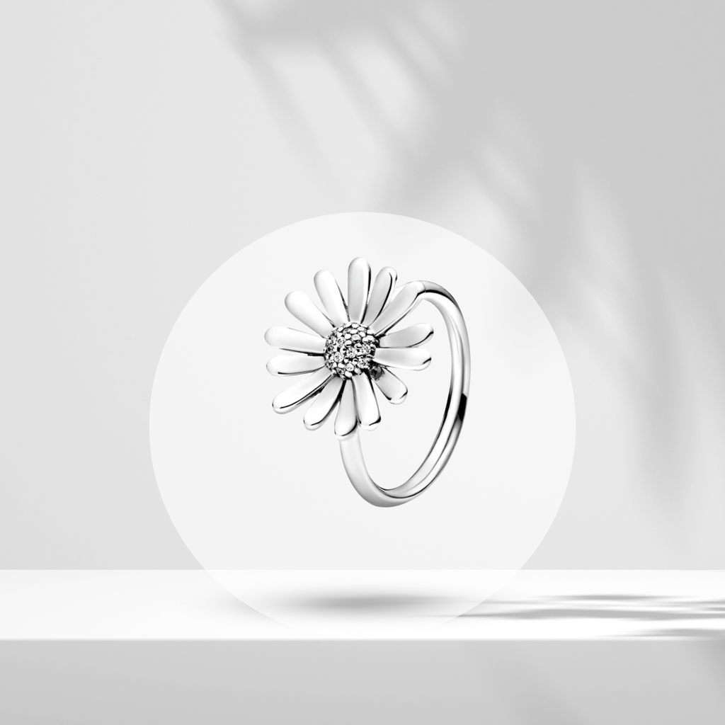 Anillo Abierto Margarita Brillante en Plata de Ley 925 - Vijuvera
