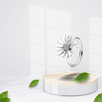 Anillo Abierto Margarita Brillante en Plata de Ley 925 - Vijuvera