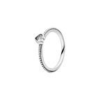 Anillo Corazón Transparente en Plata de Ley 925 - Vijuvera