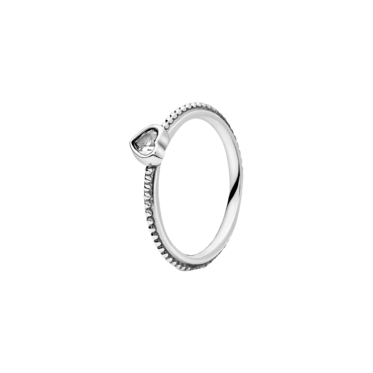 Anillo Corazón Transparente en Plata de Ley 925 - Vijuvera