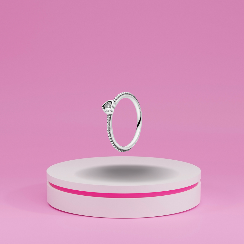 Anillo Corazón Transparente en Plata de Ley 925 - Vijuvera