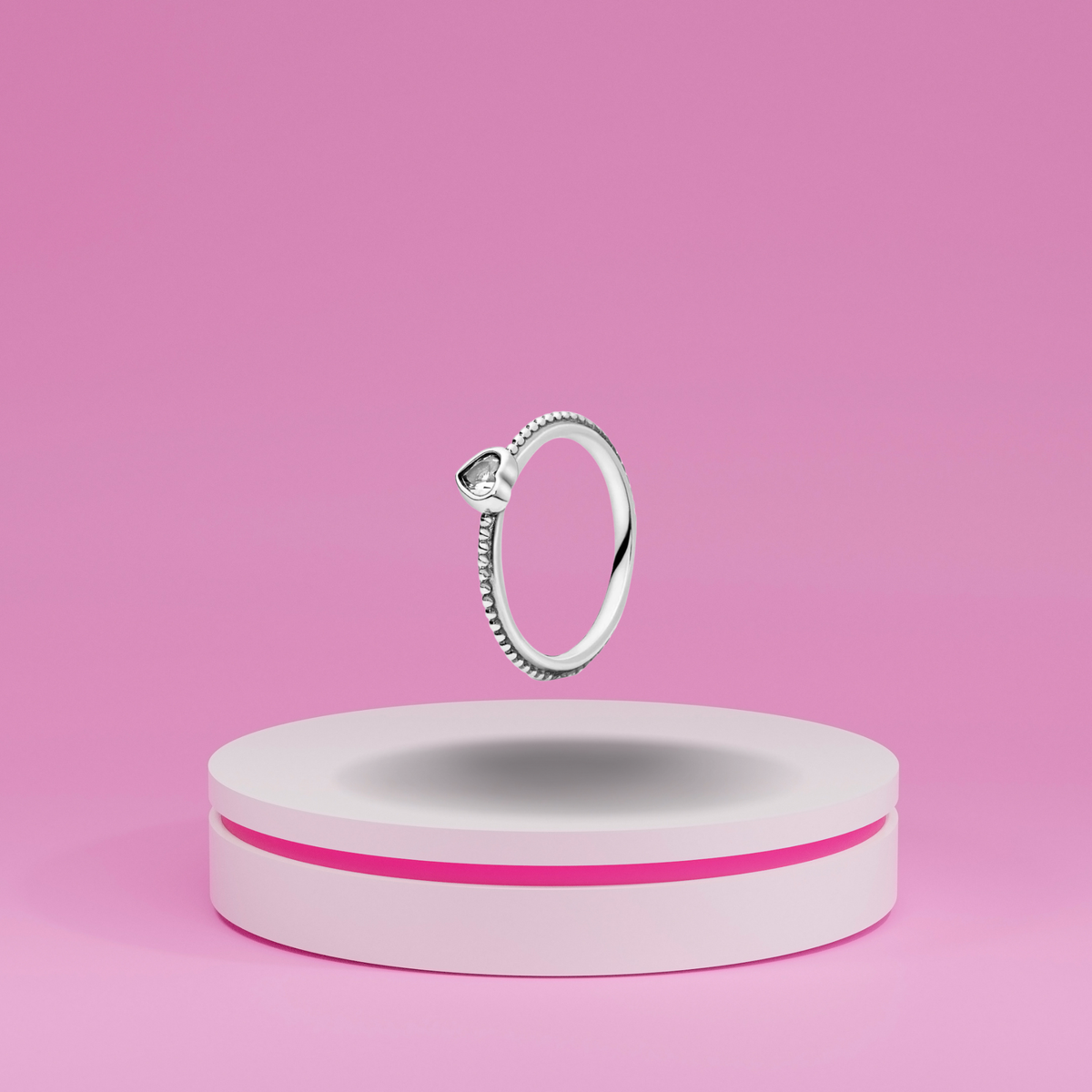Anillo Corazón Transparente en Plata de Ley 925 - Vijuvera