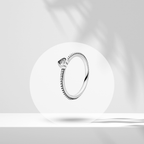 Anillo Corazón Transparente en Plata de Ley 925 - Vijuvera