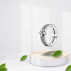 Anillo Doble Banda Flor en Plata de Ley 925 - Vijuvera