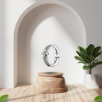 Anillo Doble Banda Flor en Plata de Ley 925 - Vijuvera