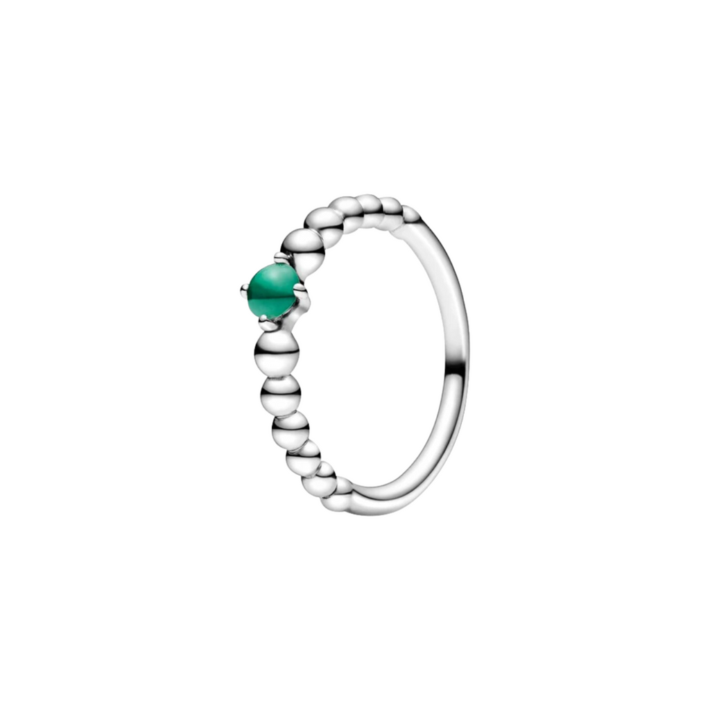 Anillo Esferas con Piedra Verde en Plata de Ley 925 - Vijuvera