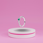 Anillo Esferas con Piedra Verde en Plata de Ley 925 - Vijuvera