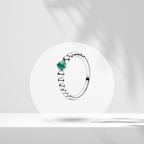 Anillo Esferas con Piedra Verde en Plata de Ley 925 - Vijuvera