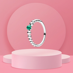 Anillo Esferas con Piedra Verde en Plata de Ley 925 - Vijuvera