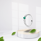 Anillo Esferas con Piedra Verde en Plata de Ley 925 - Vijuvera