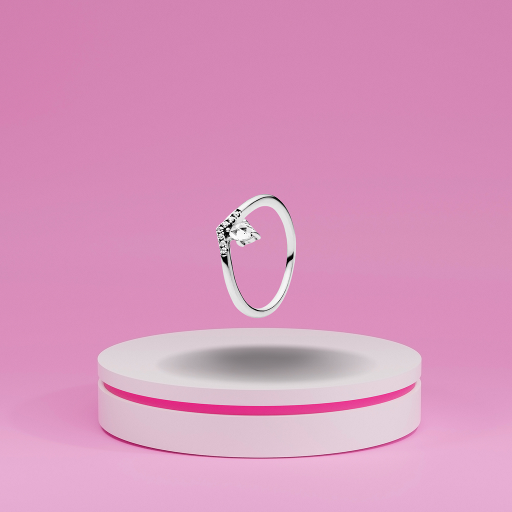 Anillo V con Piedra Lágrima en Plata de Ley 925 - Vijuvera