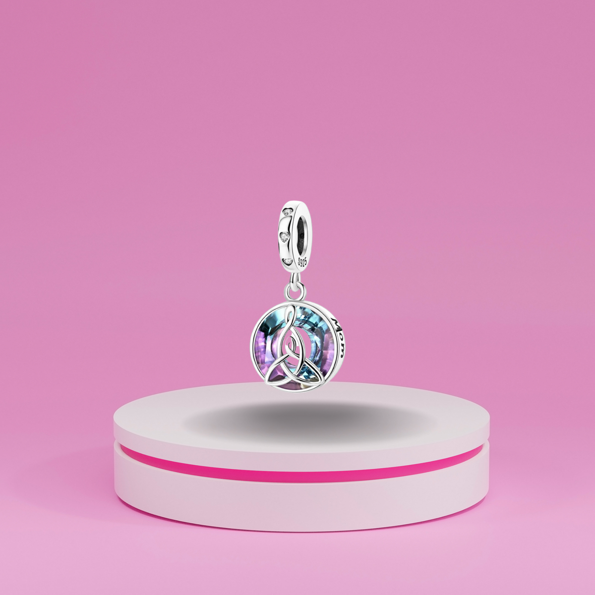 Charm Colgante Mom Multicolor en Plata de Ley 925 - Vijuvera