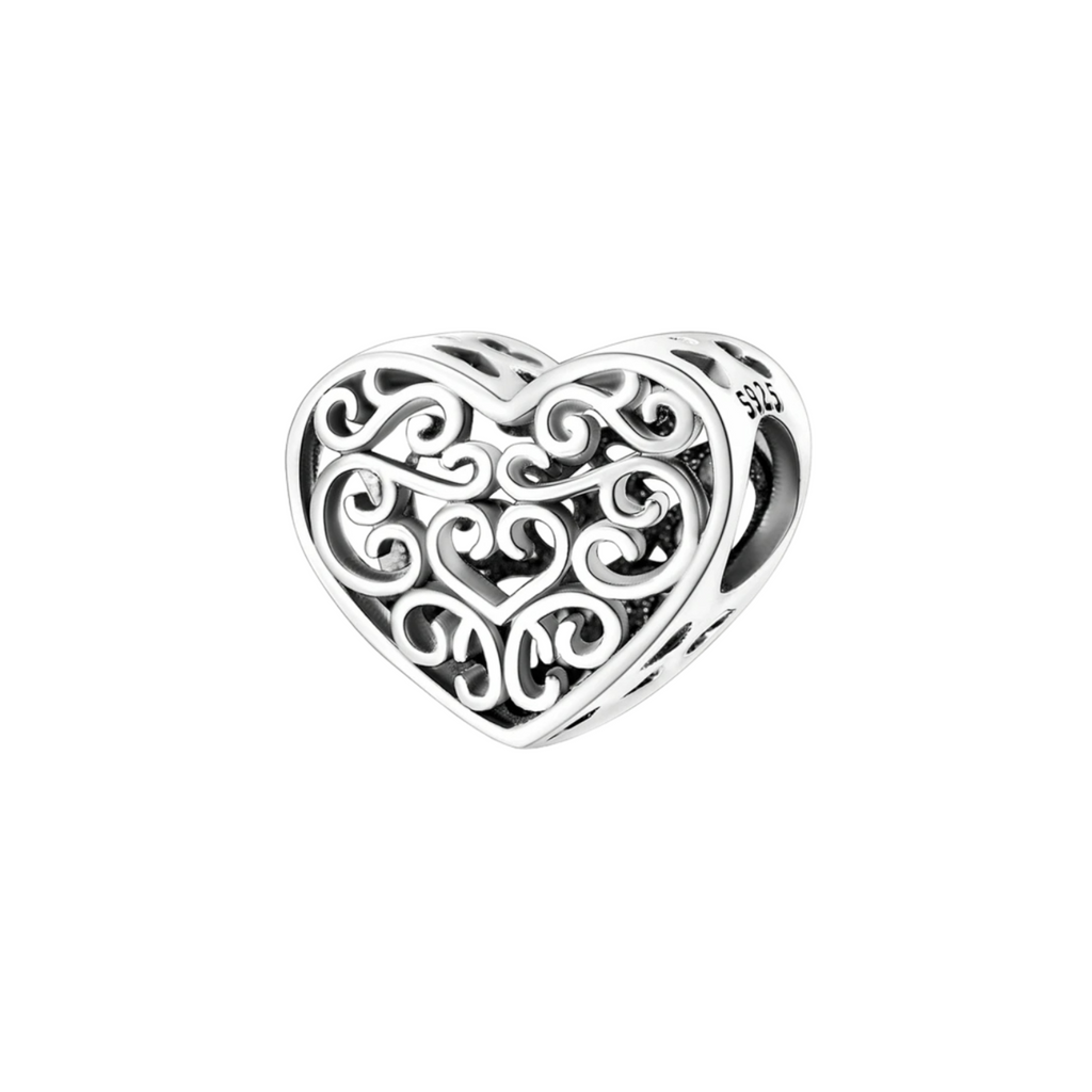 Charm Corazón Filigrana en Plata de Ley 925 - Vijuvera