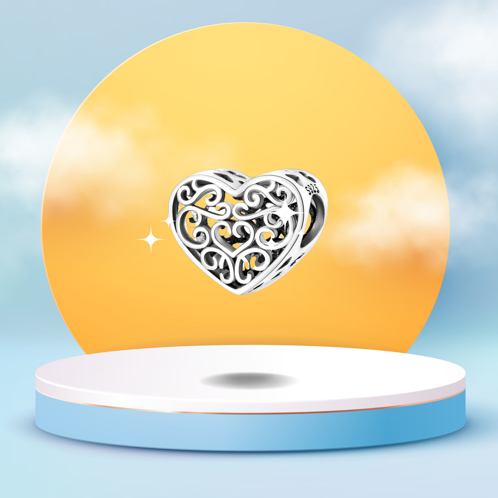 Charm Corazón Filigrana en Plata de Ley 925 - Vijuvera