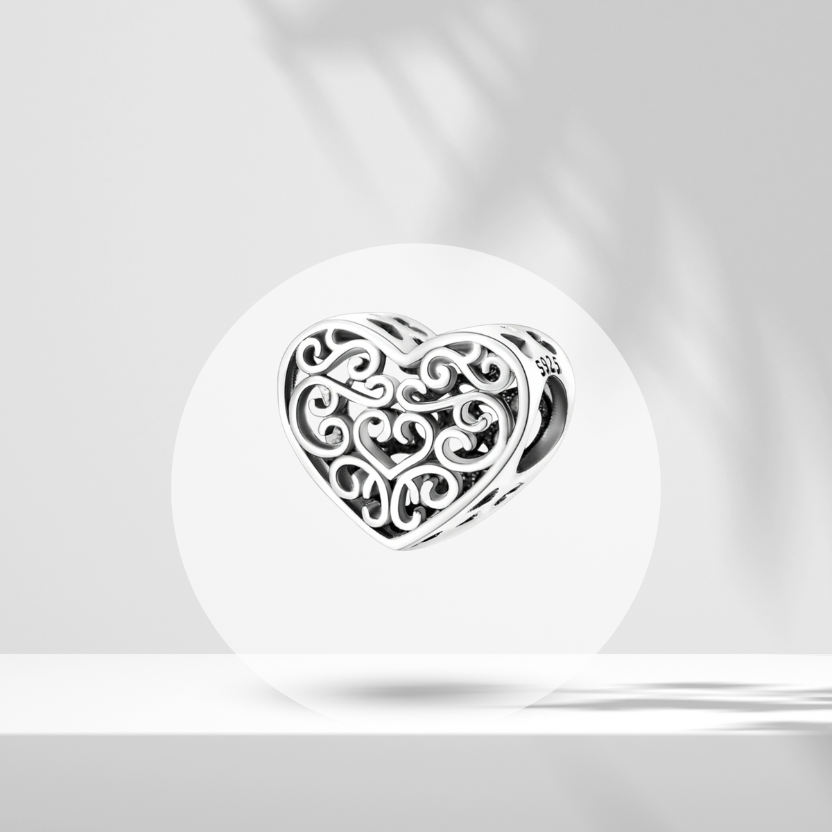Charm Corazón Filigrana en Plata de Ley 925 - Vijuvera