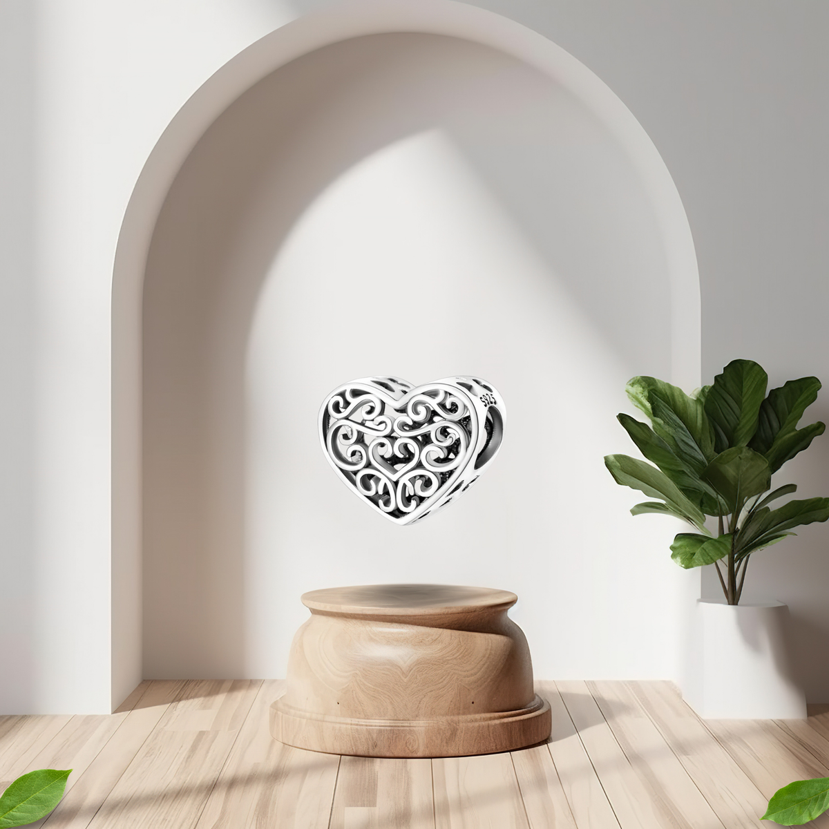 Charm Corazón Filigrana en Plata de Ley 925 - Vijuvera