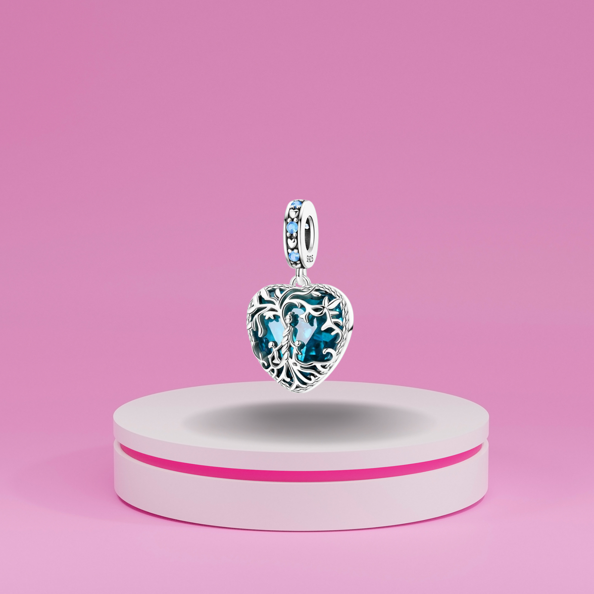 Charm Árbol de la Vida Azul en Plata de Ley 925 - Vijuvera