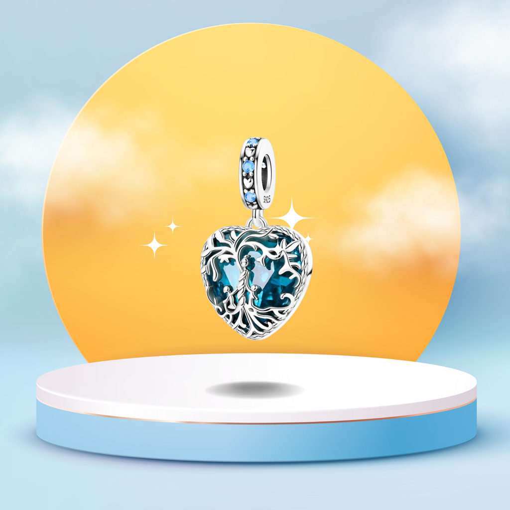 Charm Árbol de la Vida Azul en Plata de Ley 925 - Vijuvera
