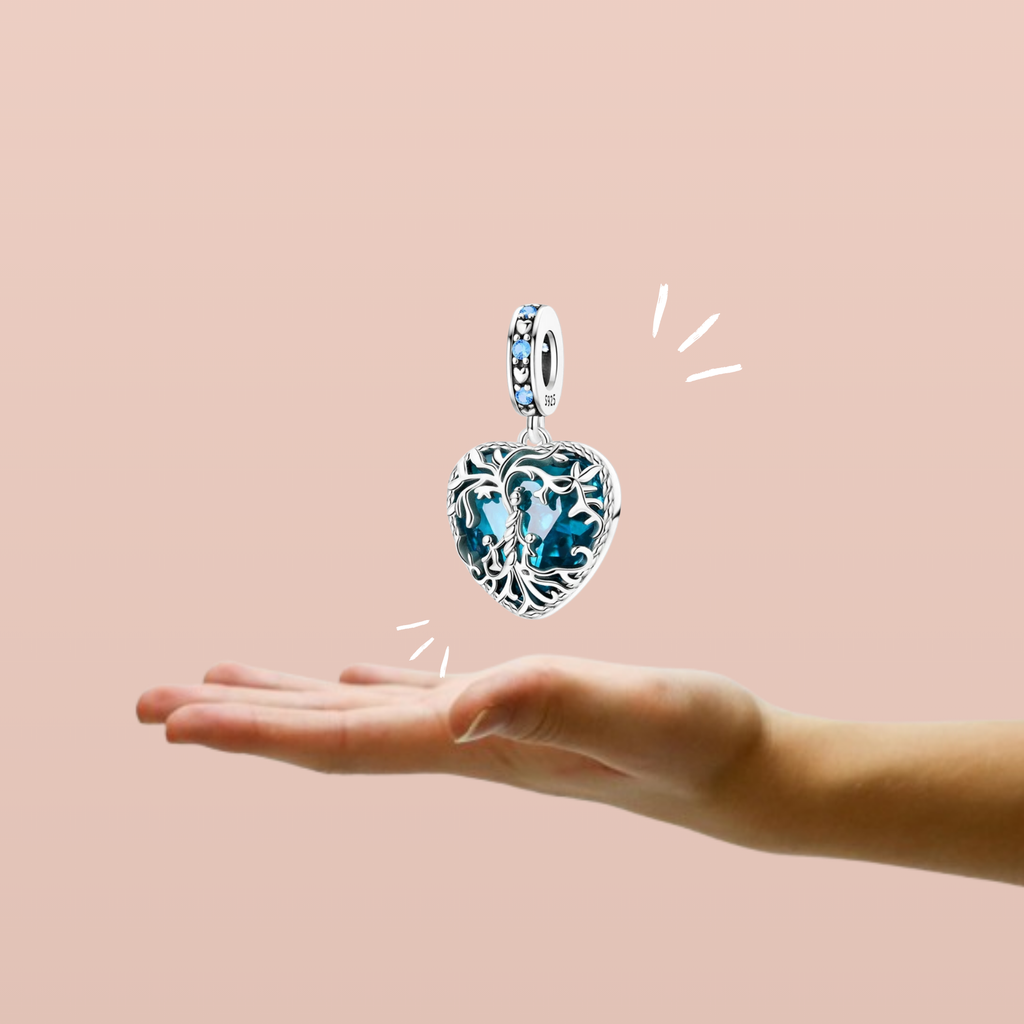 Charm Árbol de la Vida Azul en Plata de Ley 925 - Vijuvera