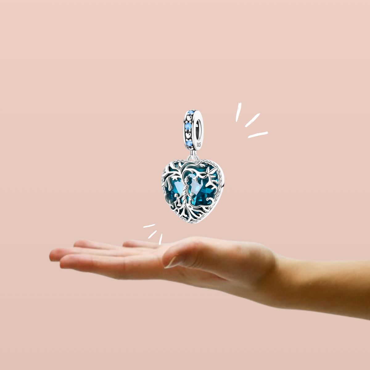 Charm Árbol de la Vida Azul en Plata de Ley 925 - Vijuvera