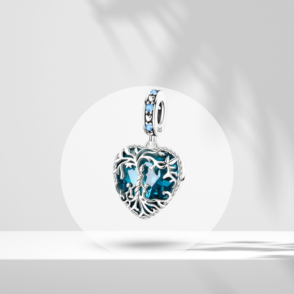 Charm Árbol de la Vida Azul en Plata de Ley 925 - Vijuvera