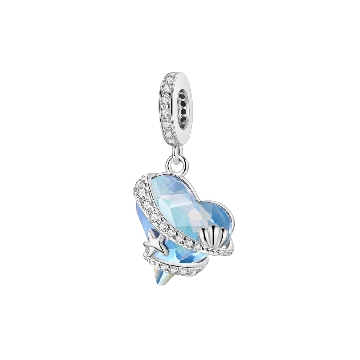 Charm Corazón Océano Azul en Plata de Ley 925 - Vijuvera