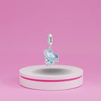 Charm Corazón Océano Azul en Plata de Ley 925 - Vijuvera