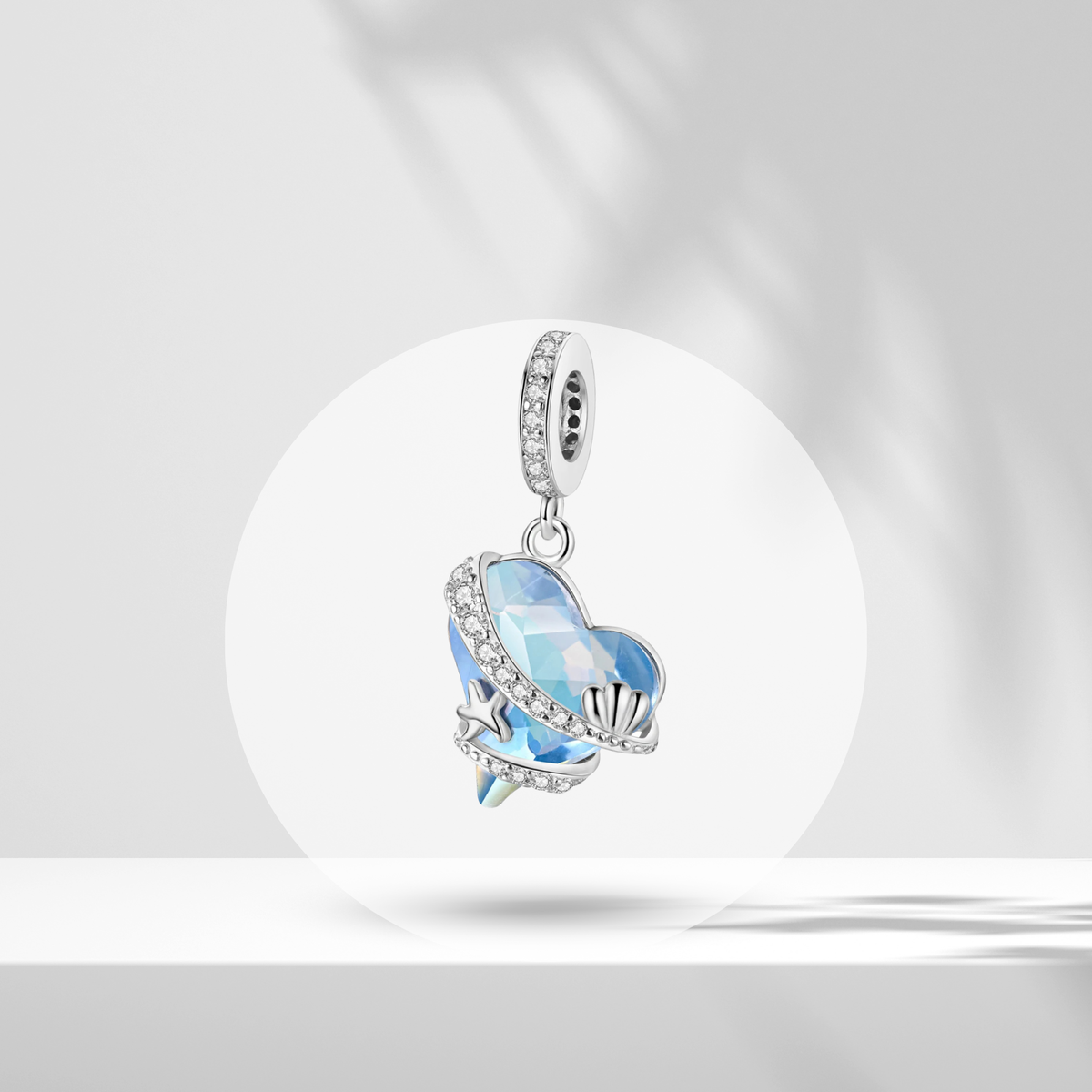 Charm Corazón Océano Azul en Plata de Ley 925 - Vijuvera
