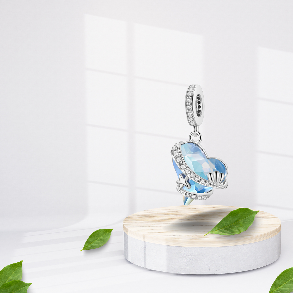 Charm Corazón Océano Azul en Plata de Ley 925 - Vijuvera