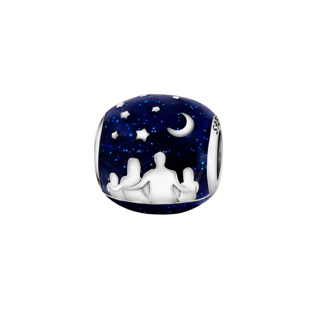 Charm Familia Bajo las Estrellas en Plata de Ley 925 - Vijuvera