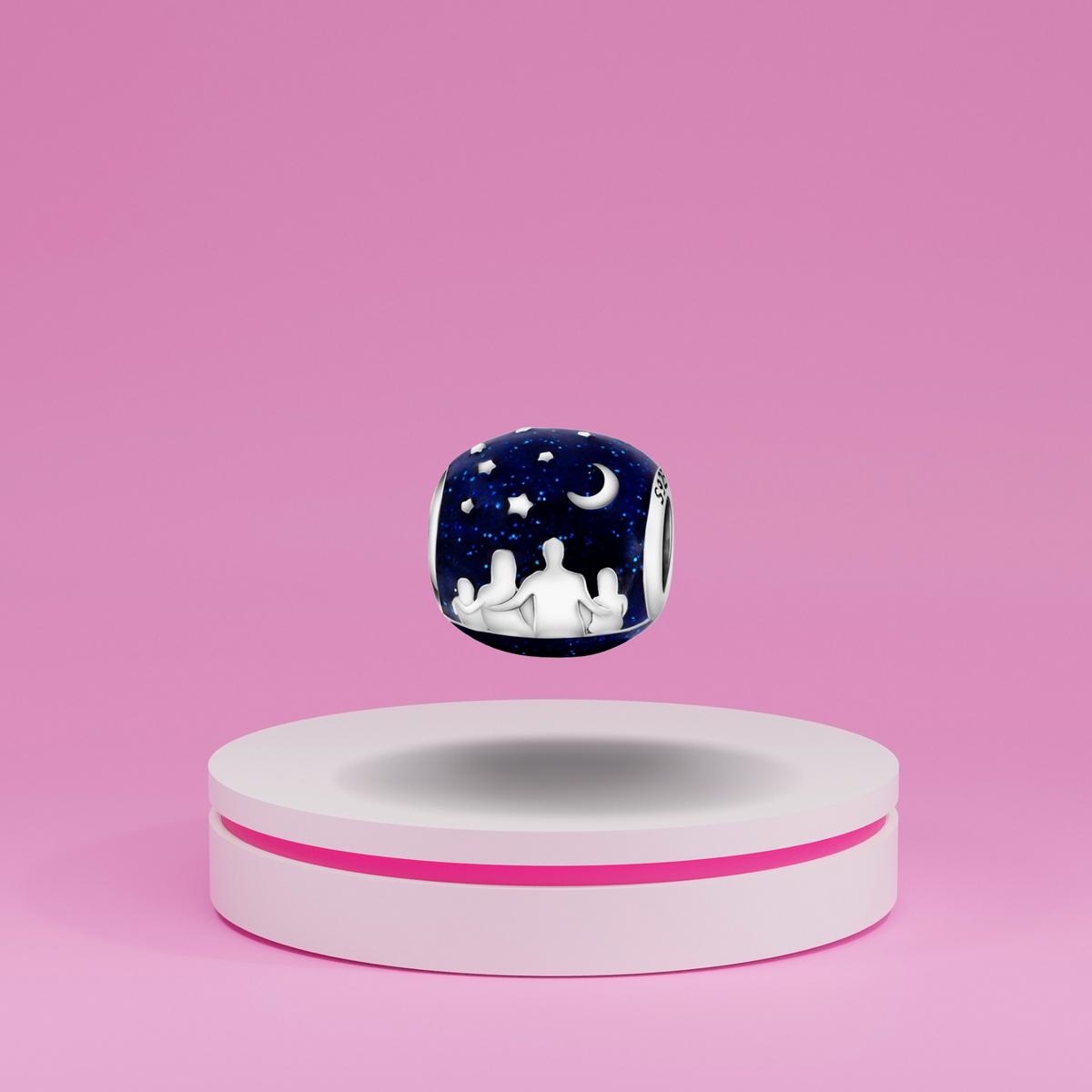 Charm Familia Bajo las Estrellas en Plata de Ley 925 - Vijuvera