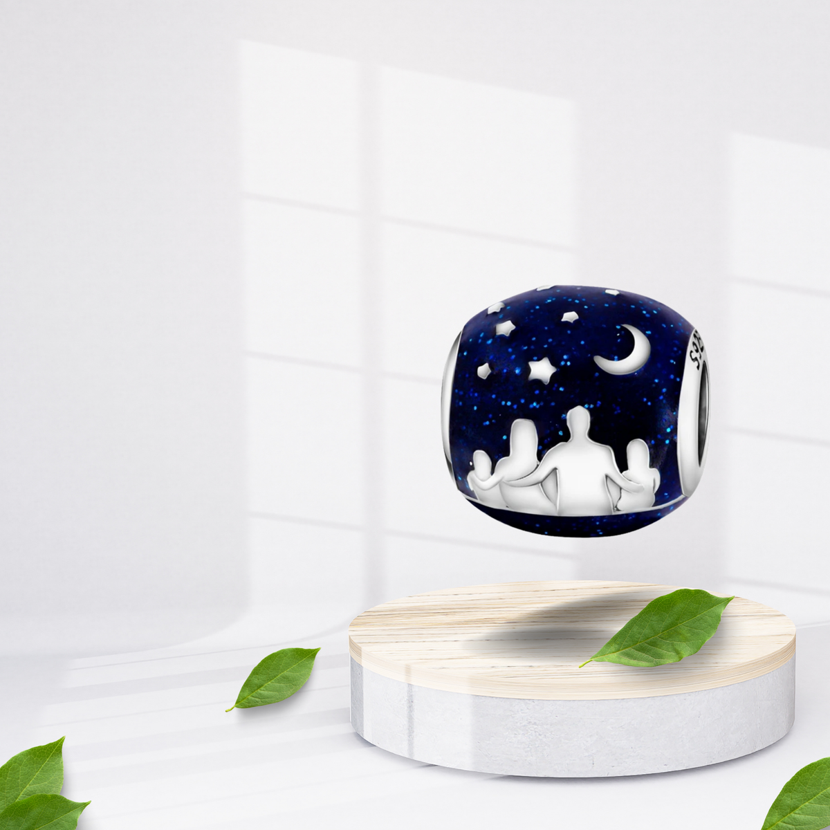 Charm Familia Bajo las Estrellas en Plata de Ley 925 - Vijuvera