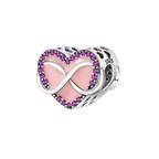 Charm Corazón Infinito Rosa y Morado en Plata de Ley 925 - Vijuvera