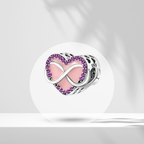 Charm Corazón Infinito Rosa y Morado en Plata de Ley 925 - Vijuvera