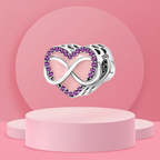 Charm Corazón Infinito Rosa y Morado en Plata de Ley 925 - Vijuvera