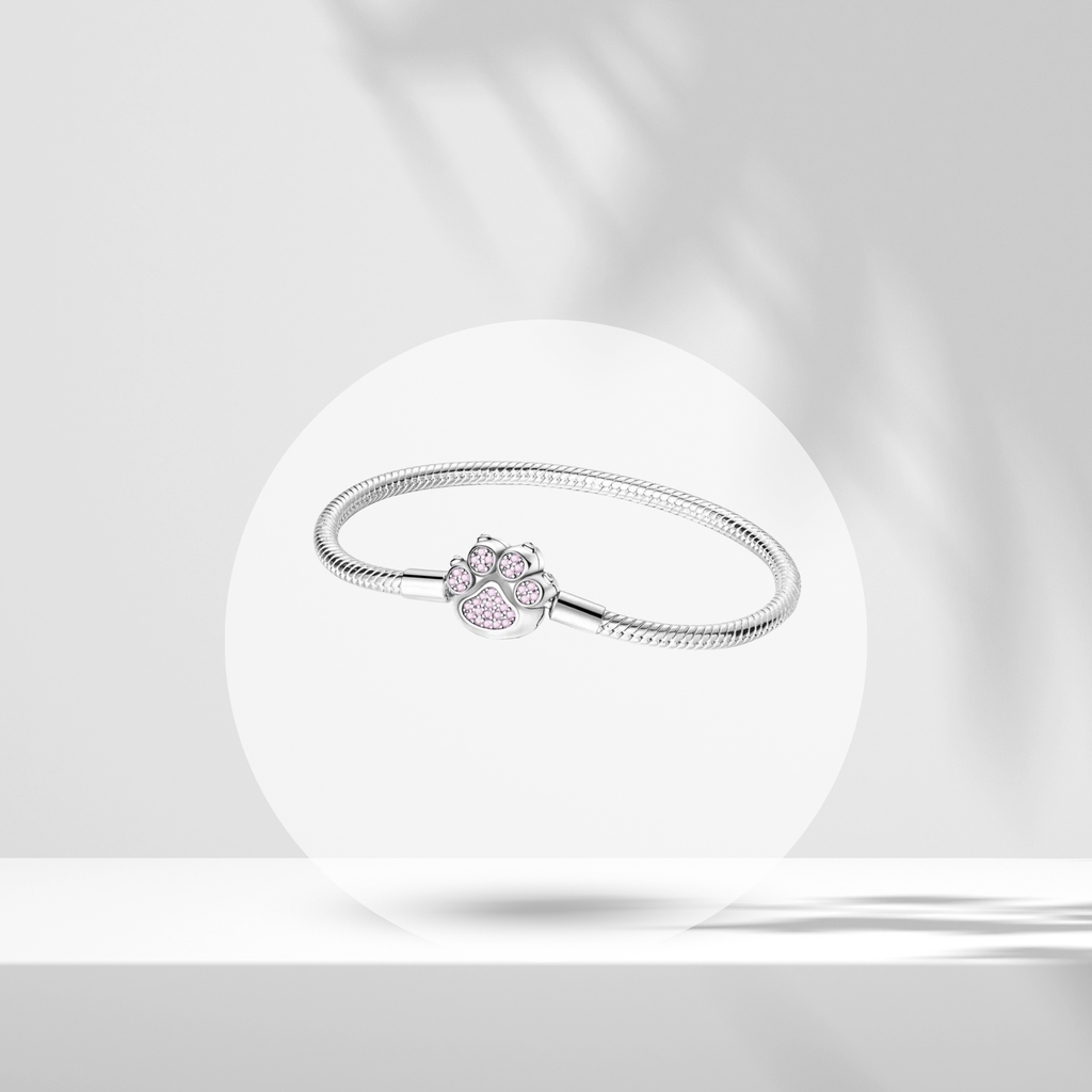 Pulsera Huella Brillante en Plata de Ley 925 para Charms - Vijuvera
