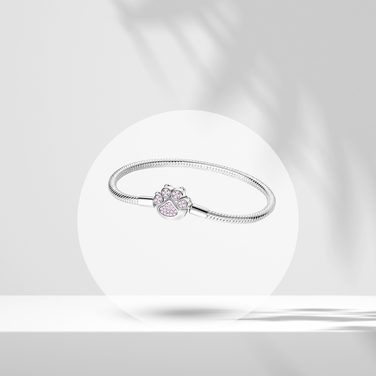 Pulsera Huella Brillante en Plata de Ley 925 para Charms - Vijuvera