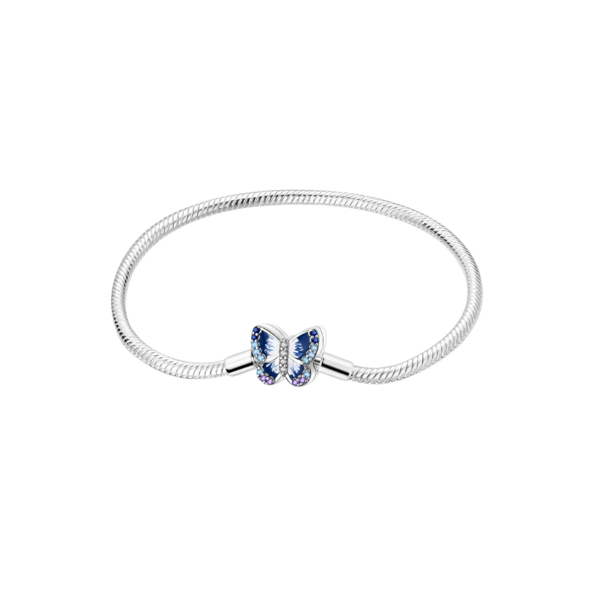 Pulsera Mariposa Azul en Plata de Ley 925 para Charms - Vijuvera