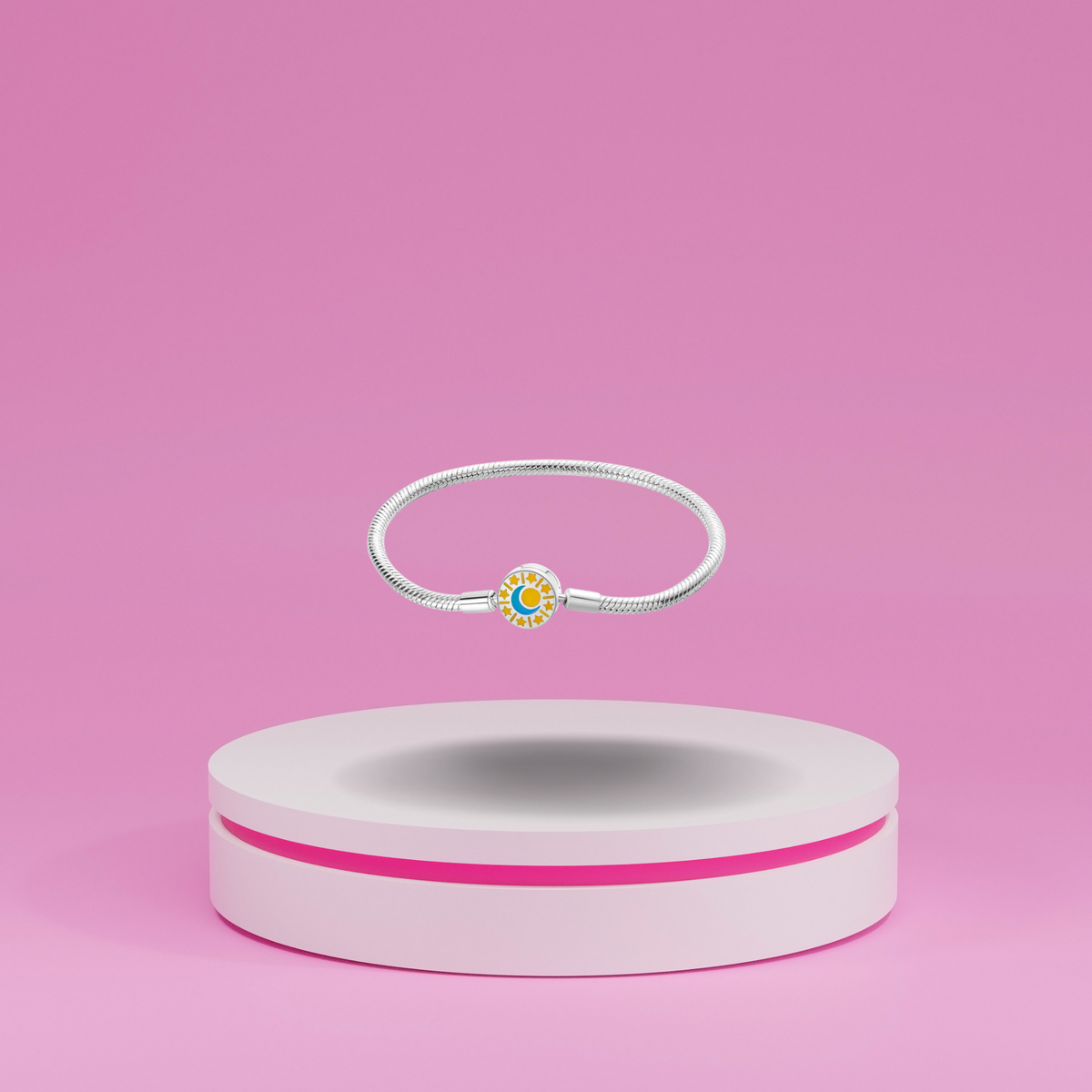 Pulsera Sol, Luna y Estrellas en Plata de Ley 925 para Charms - Vijuvera