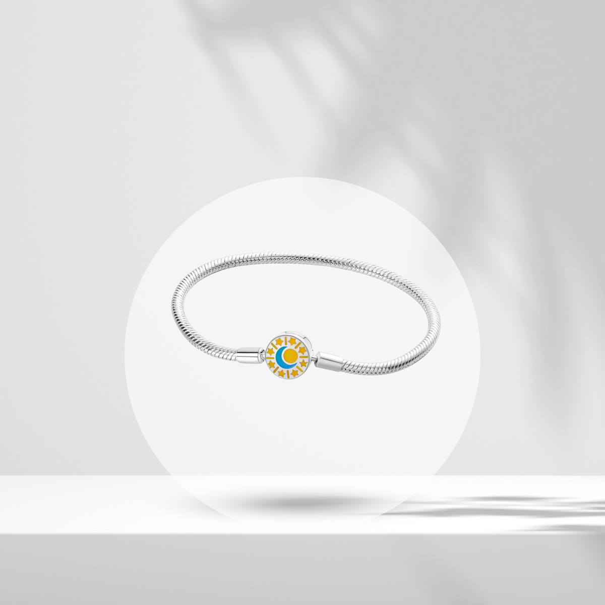 Pulsera Sol, Luna y Estrellas en Plata de Ley 925 para Charms - Vijuvera
